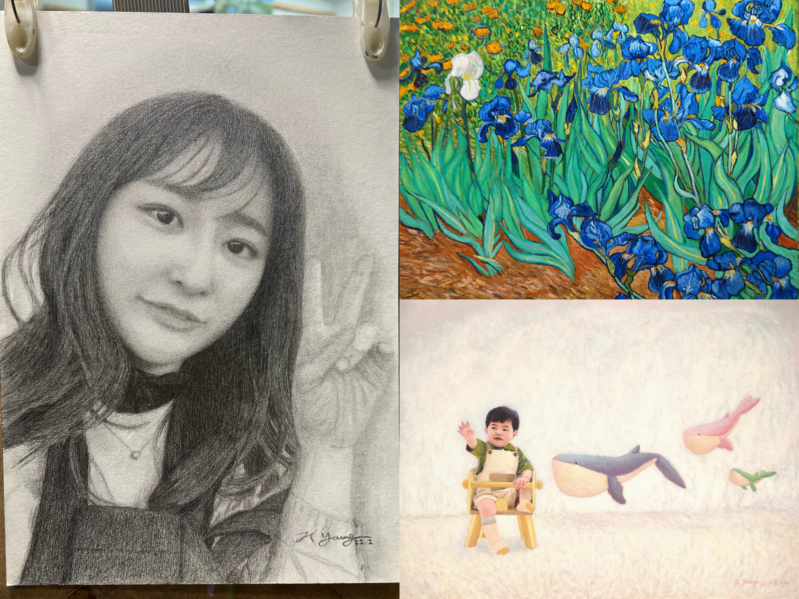 창원 색온도 화실 수강생의 뎃생과 유화 수업 결과 작품 모음