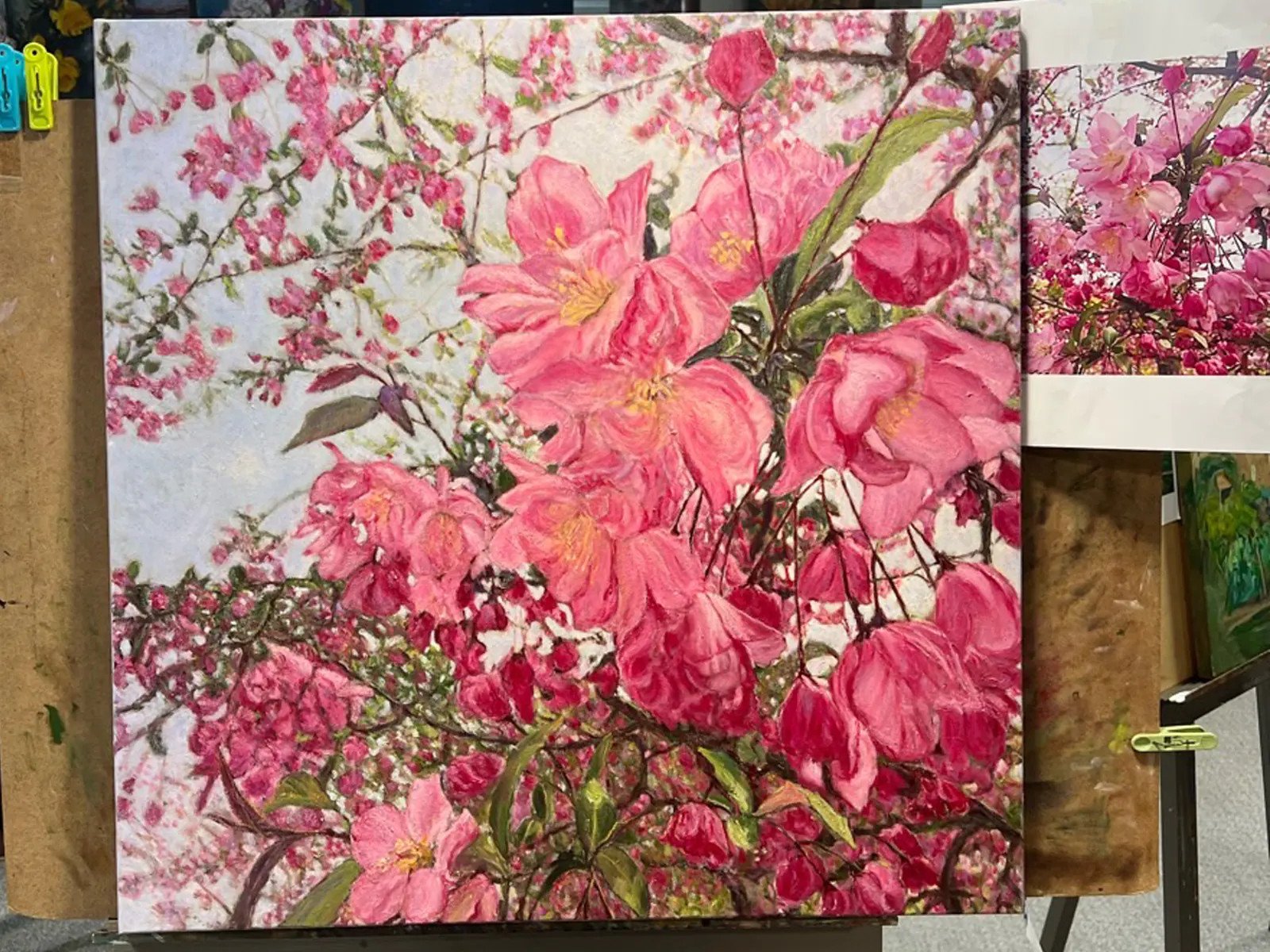 성인 취미미술 수강생이 완성한 유화 풍경 작품